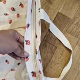 Strawberry Print Corduroy Tote Bag photo review