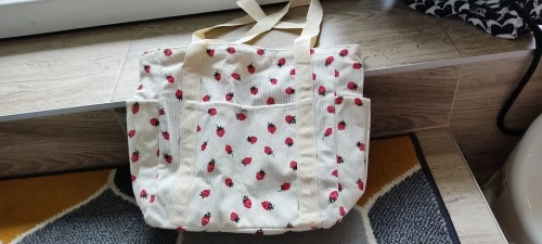 Strawberry Print Corduroy Tote Bag photo review