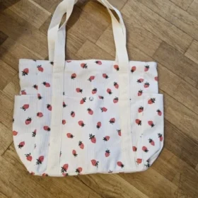 Strawberry Print Corduroy Tote Bag photo review