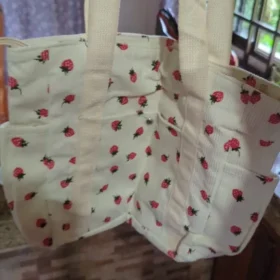 Strawberry Print Corduroy Tote Bag photo review